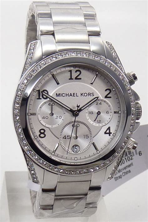 michael kors damenuhr silber glitzer|Michael Kors armband.